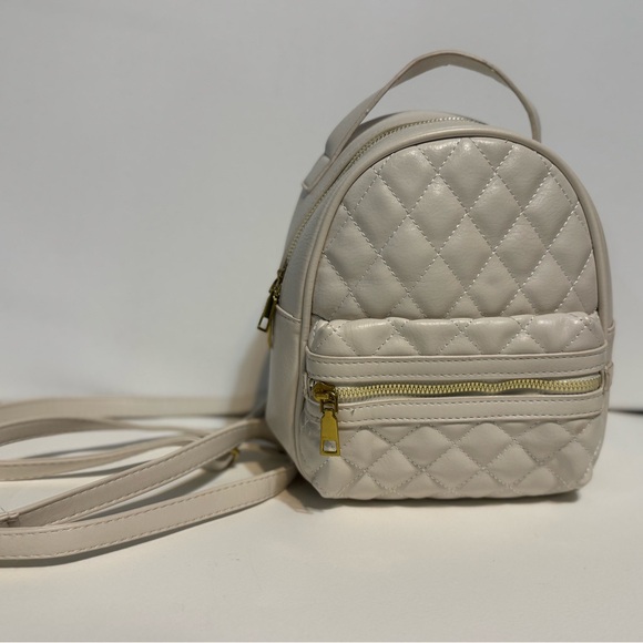 Quilted Mini Backpack - Cream - Picture 1 of 4